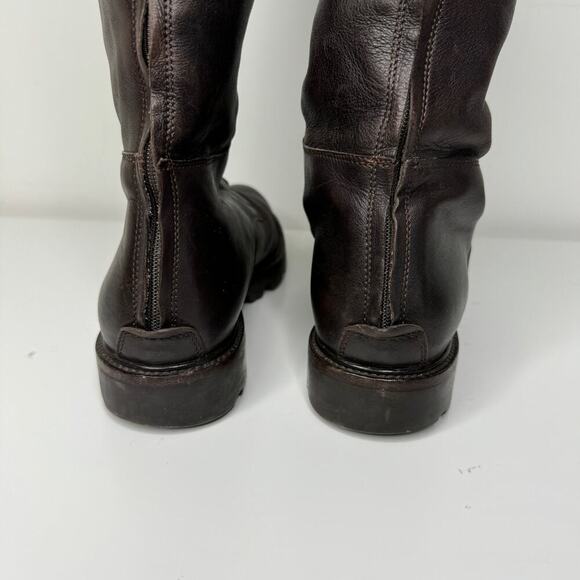 Gucci Tall Combat Brown Leather Boots 7.5 - Picture 12 of 15